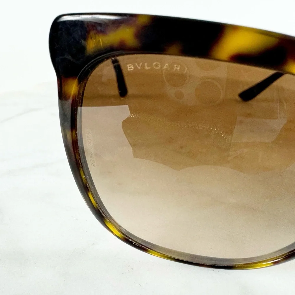 Bvlgari Tortoiseshell Cat Eye Sunglasses with Brown Gradient Lenses